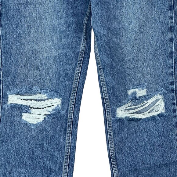 Good American Good 90's Slim Distressed High Rise Straight Leg Indigo061 6 NWT - Picture 9 of 10